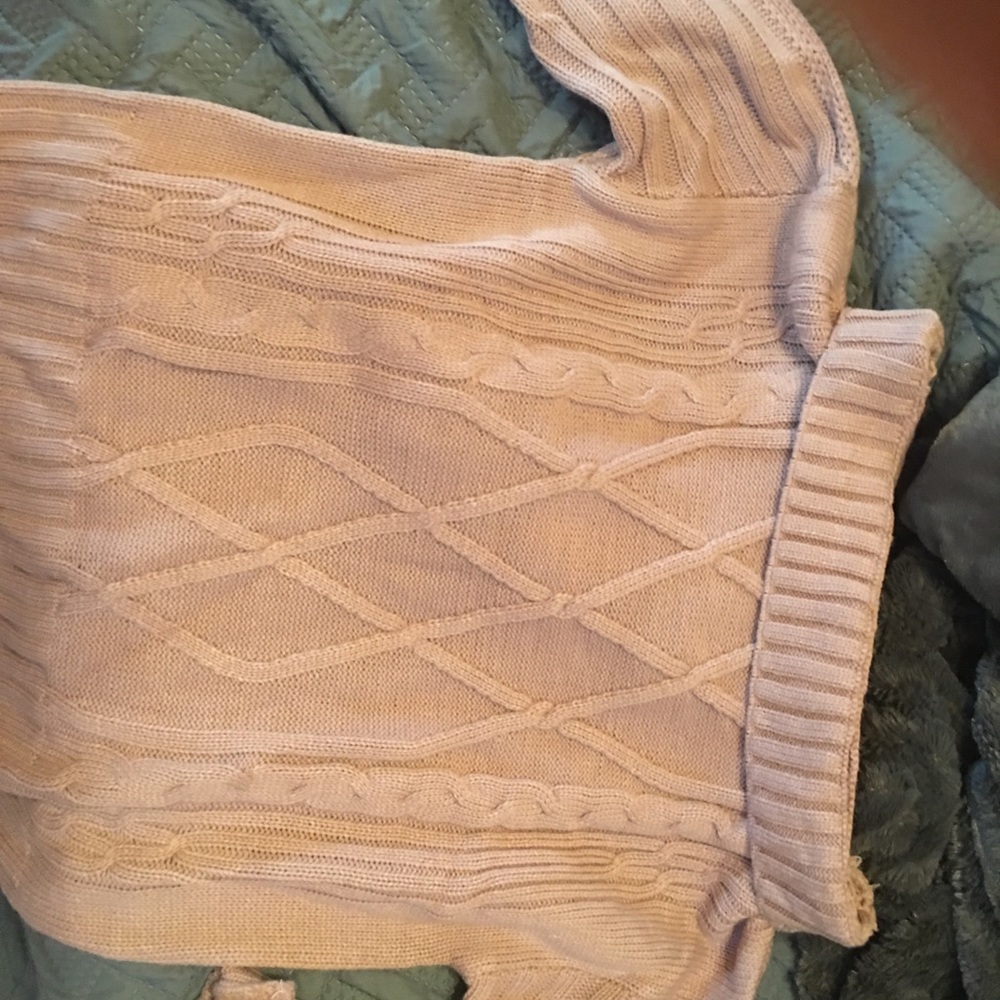 Light pink cable sweater